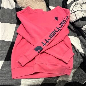 Carhartt Coral Sweatshirt with Sleeve Logo